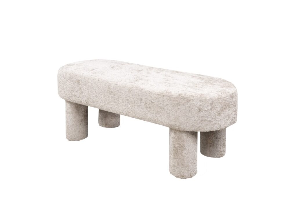 Beige accent bench
