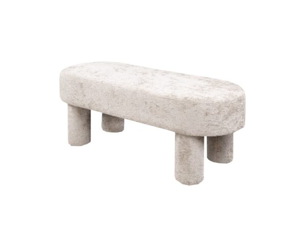 Beige accent bench