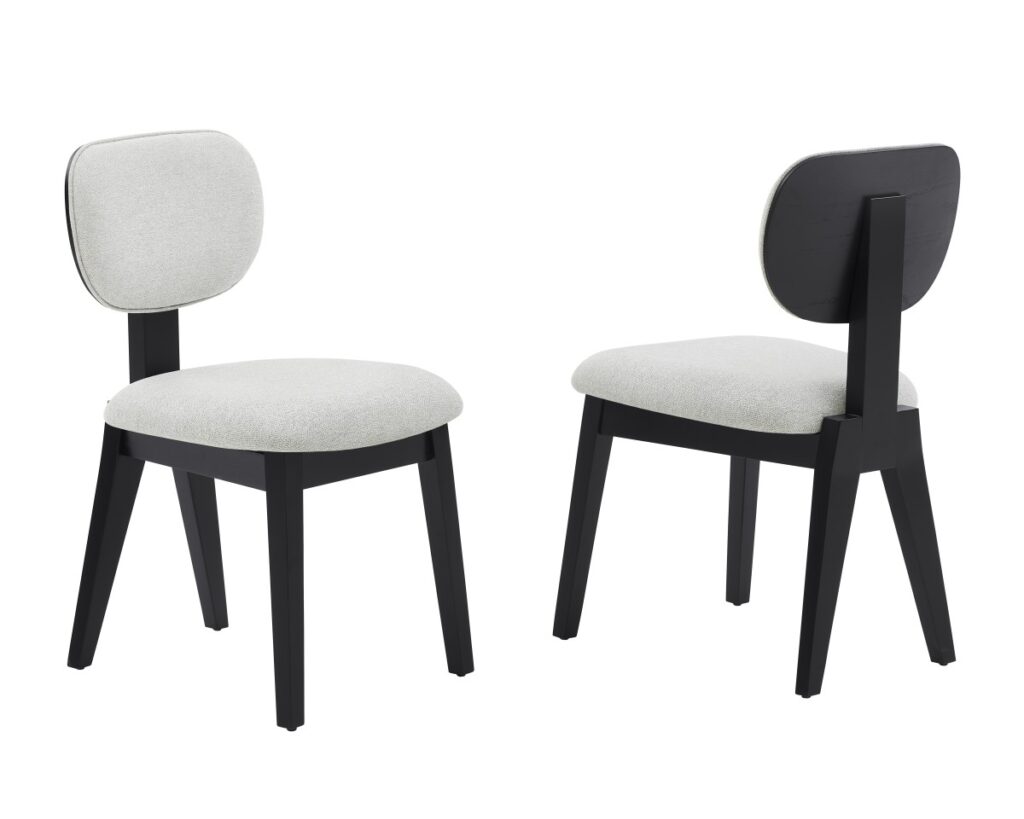 Black dining chair, set of 2