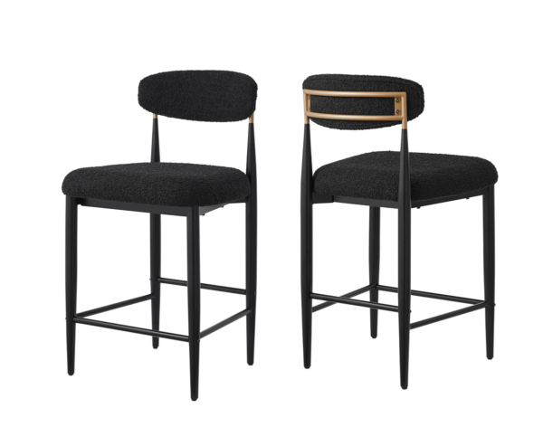 Black counter stool, set of 2