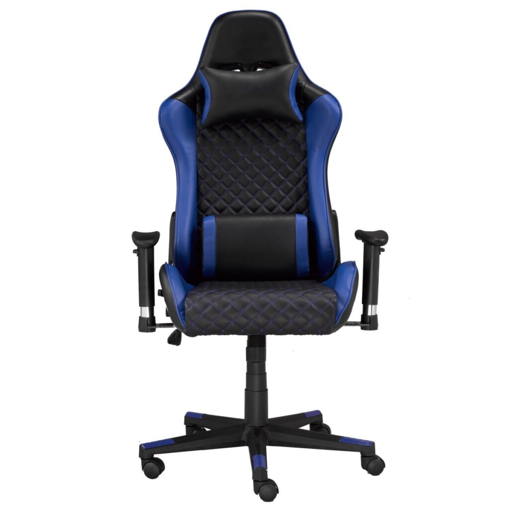 Black and blue gaming chair
