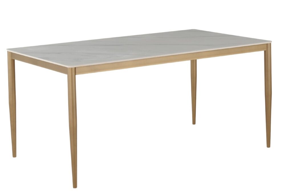 White and gold dining table