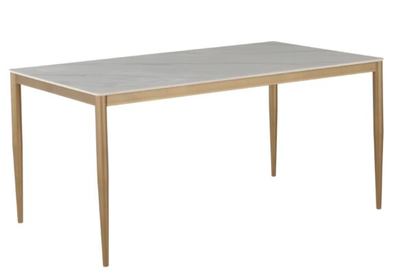 White and gold dining table