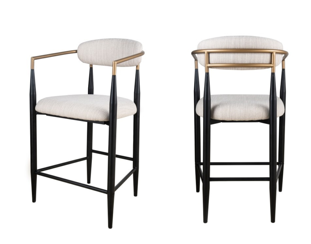 Beige counter stool, set of 2