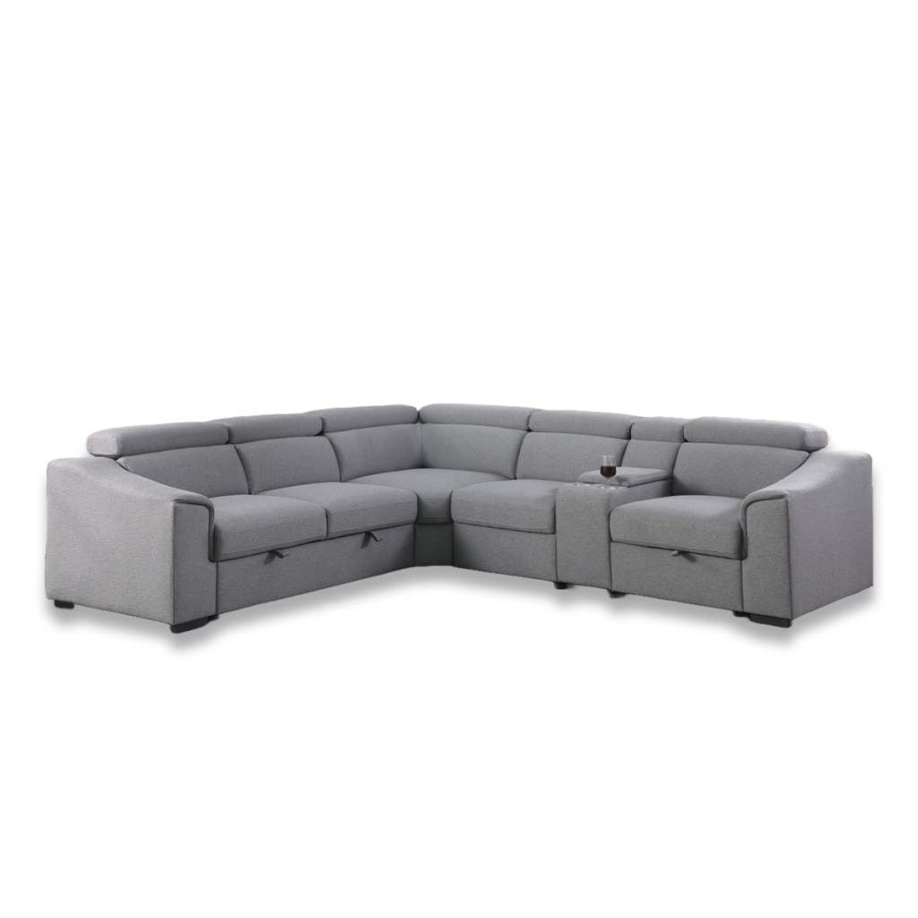 Grey LHF sectional sofa bed