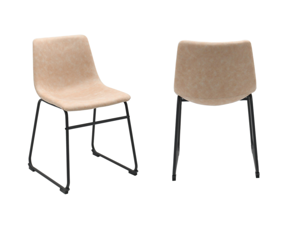 Vintage beige dining chair, set of 2