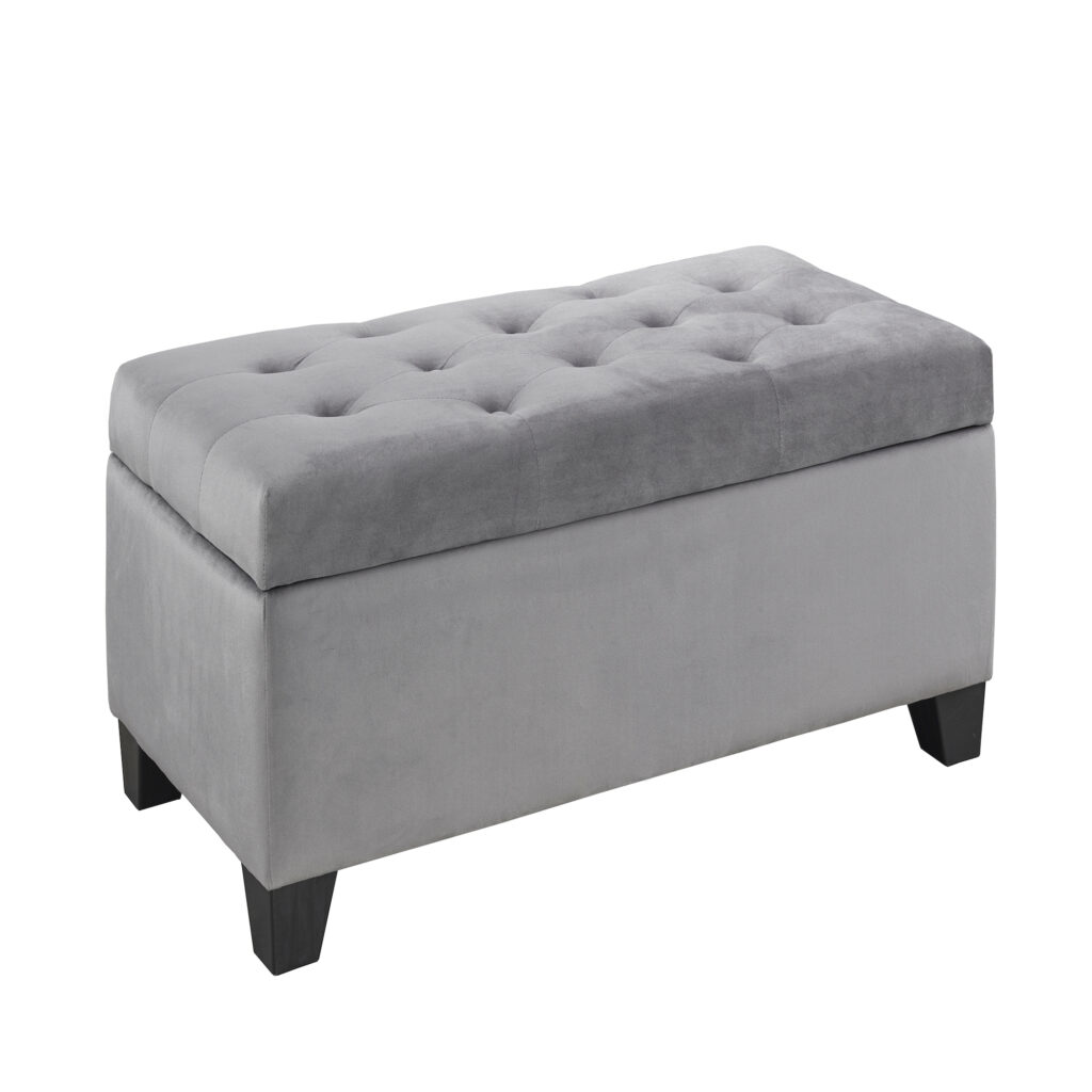 Grey storage ottoman