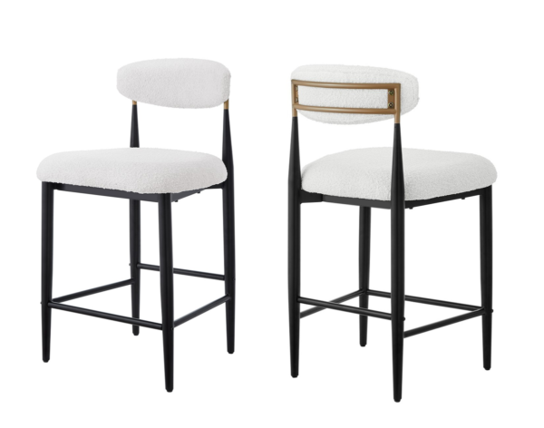 White and black counter stool, set of 2