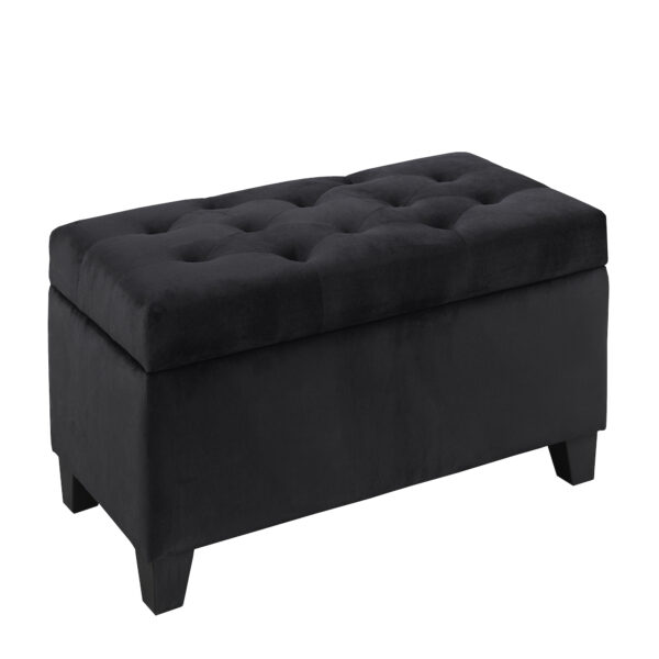 Black storage ottoman