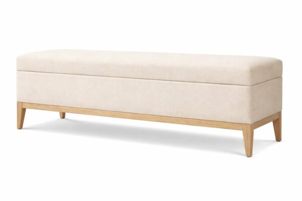 Beige storage bench