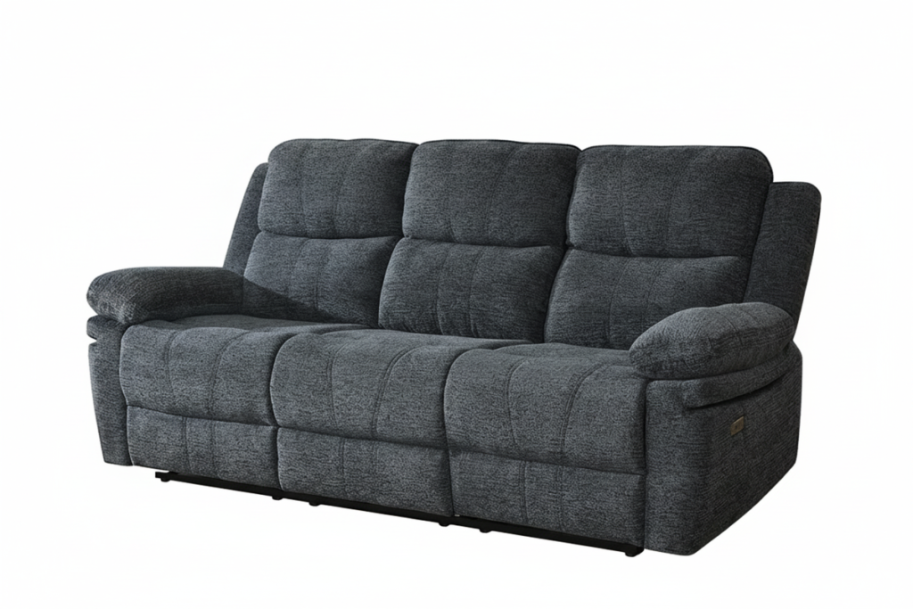 Charcoal power recliner sofa
