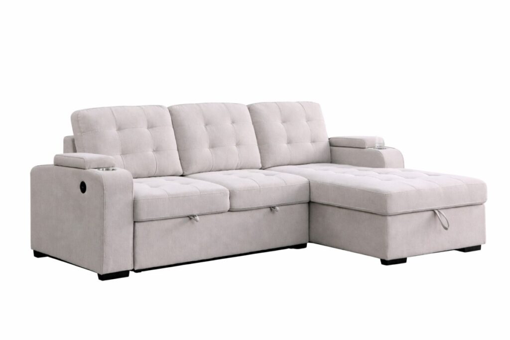Beige RHF sectional sleeper