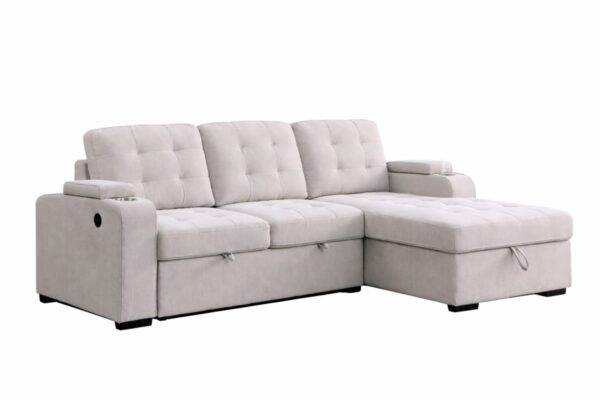 Beige RHF sectional sleeper