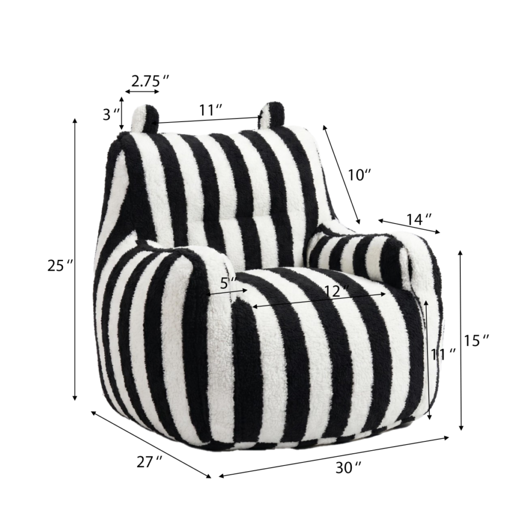 Black and white kids’ chair