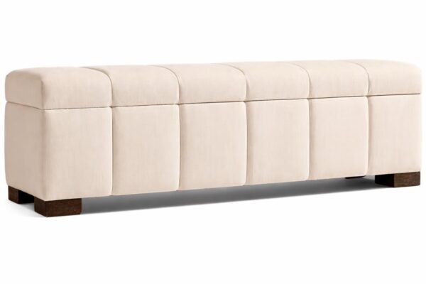 Beige storage bench