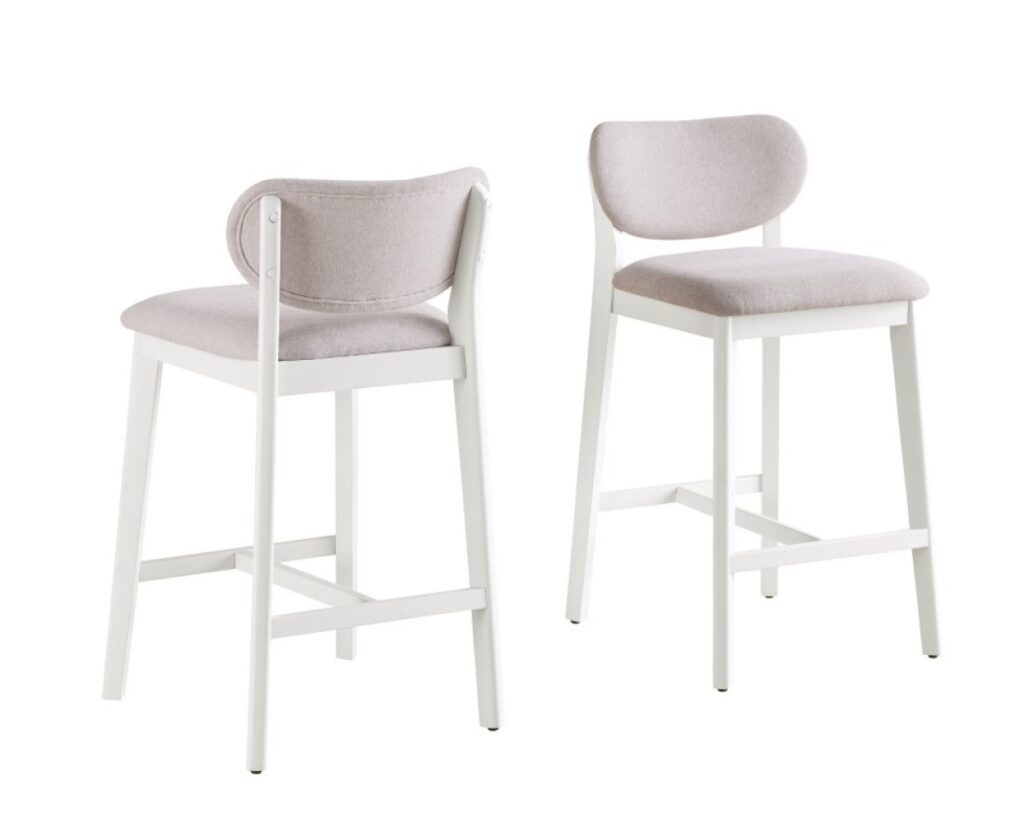 Cream counter stool, set of 2