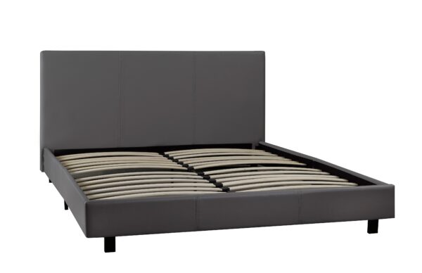 Grey full platform bed