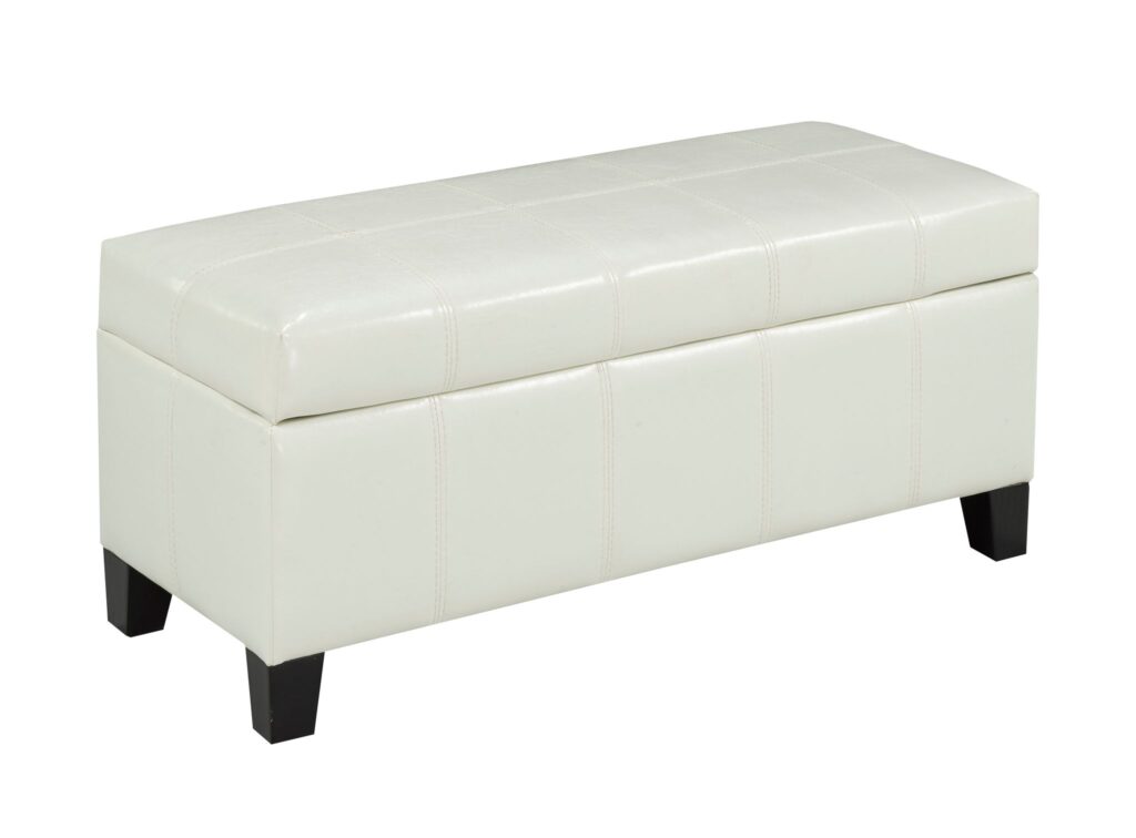 White storage ottoman