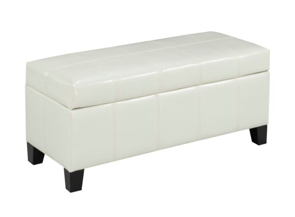 White storage ottoman