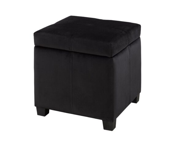 Black storage ottoman