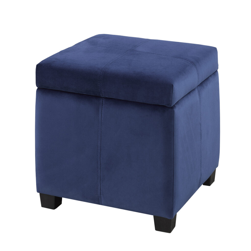 Navy storage ottoman