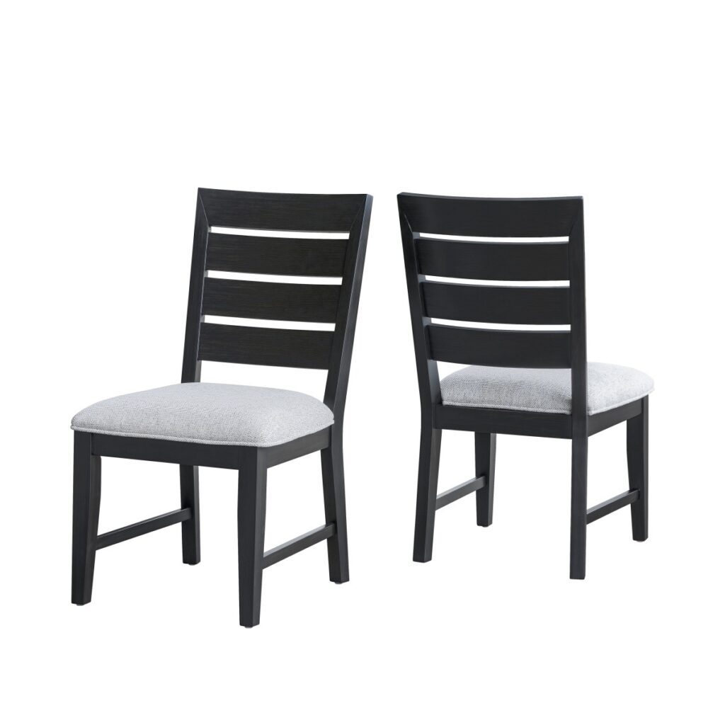 Black dining chair, set of 2