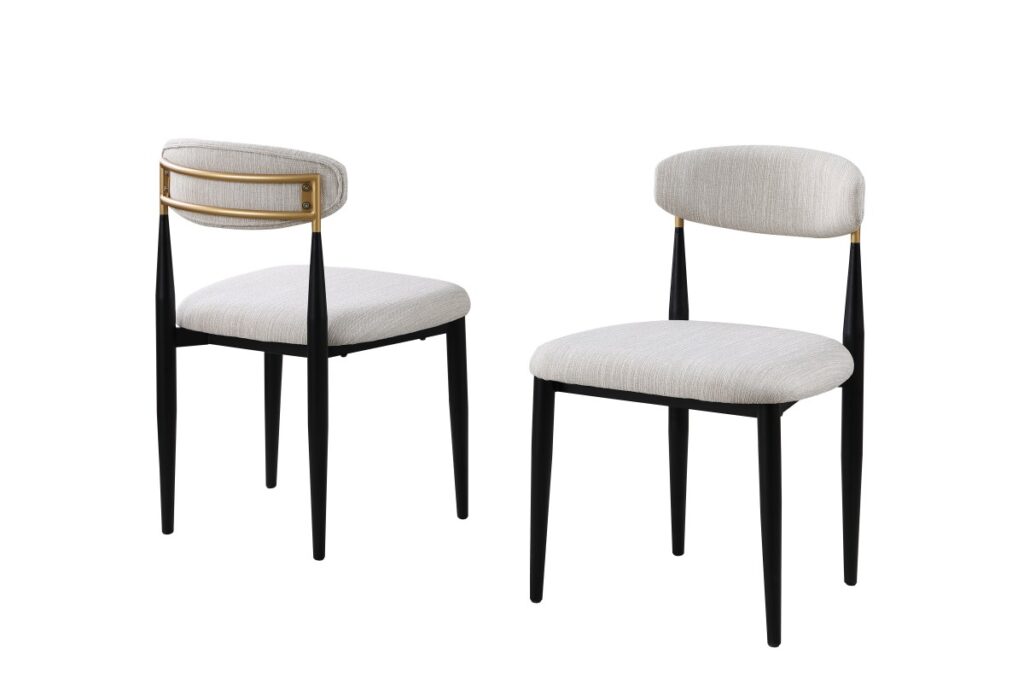 Beige and black dining chair, set of 2