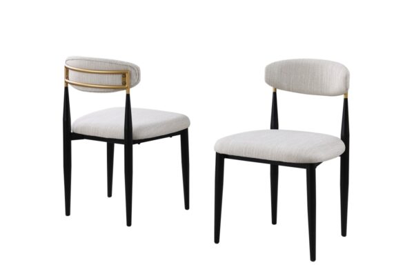 Beige and black dining chair, set of 2