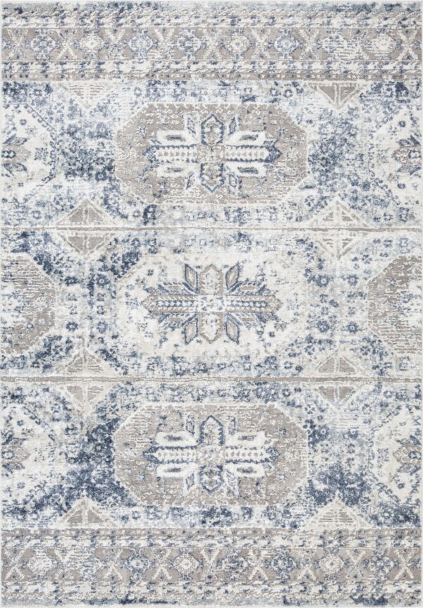 Grey and blue 7×9 area rug