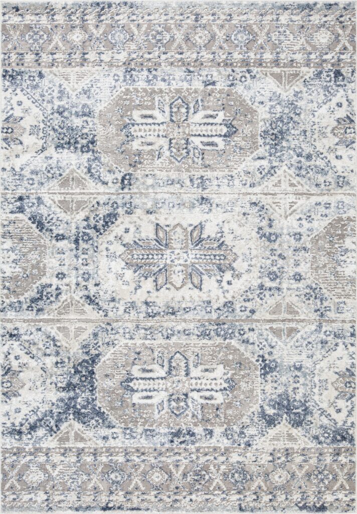 Grey and blue 7×9 area rug