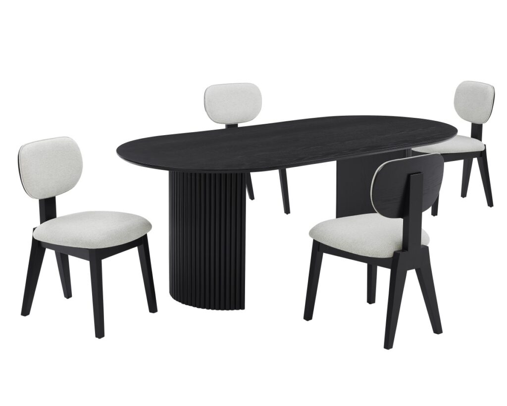 Black 5-piece dining set