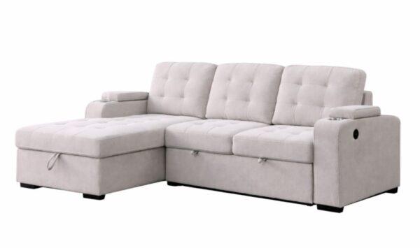 Beige LHF sectional sleeper