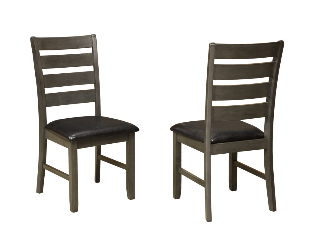 Dark grey side chair, set of 2