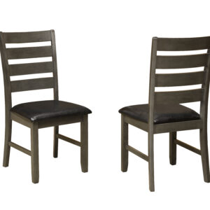 Dark grey side chair, set of 2