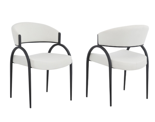 Dining chair, set of 2, cream black