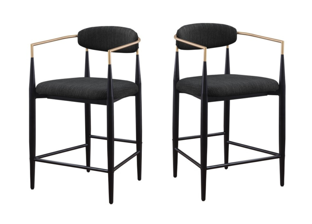 Black counter stool, set of 2