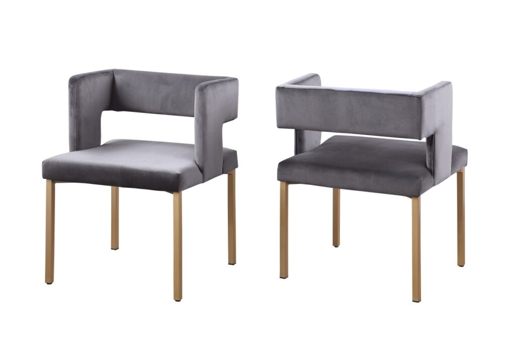 Grey dining chair, set of 2