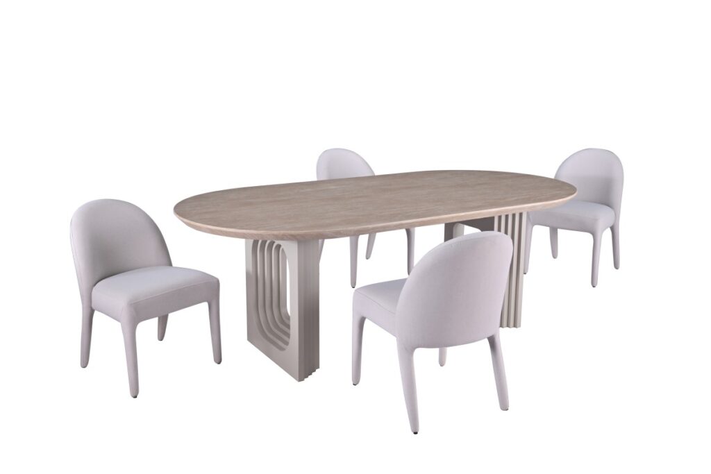 Beige 5-piece dining set