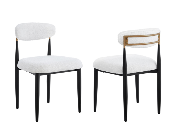 White and black dining chair, set of 2