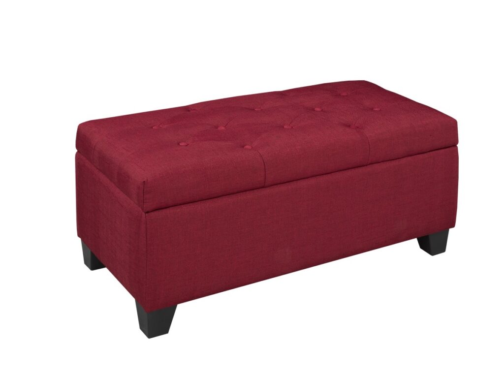 Red storage ottoman