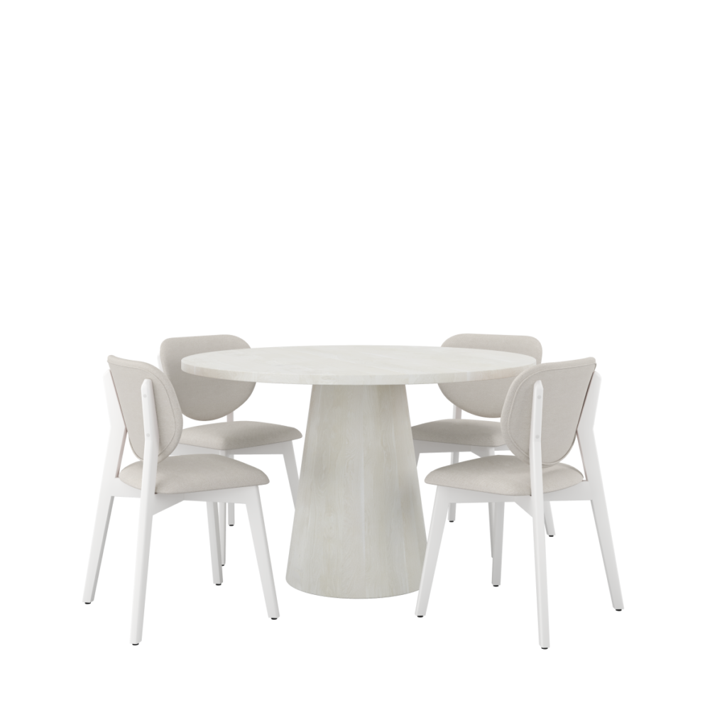 White vigo 5-piece dining set