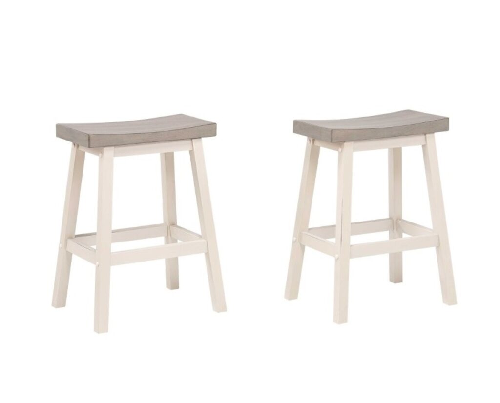 Grey and white counter stool, set of 2