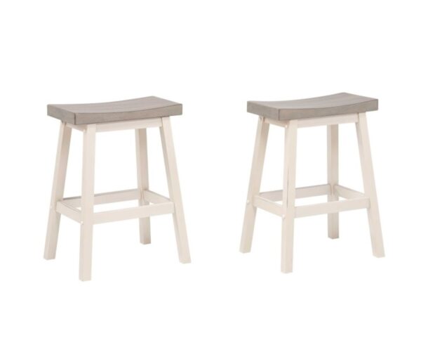 Grey and white counter stool, set of 2