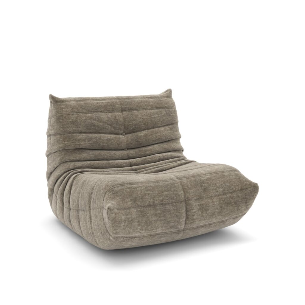 Taupe armless chair