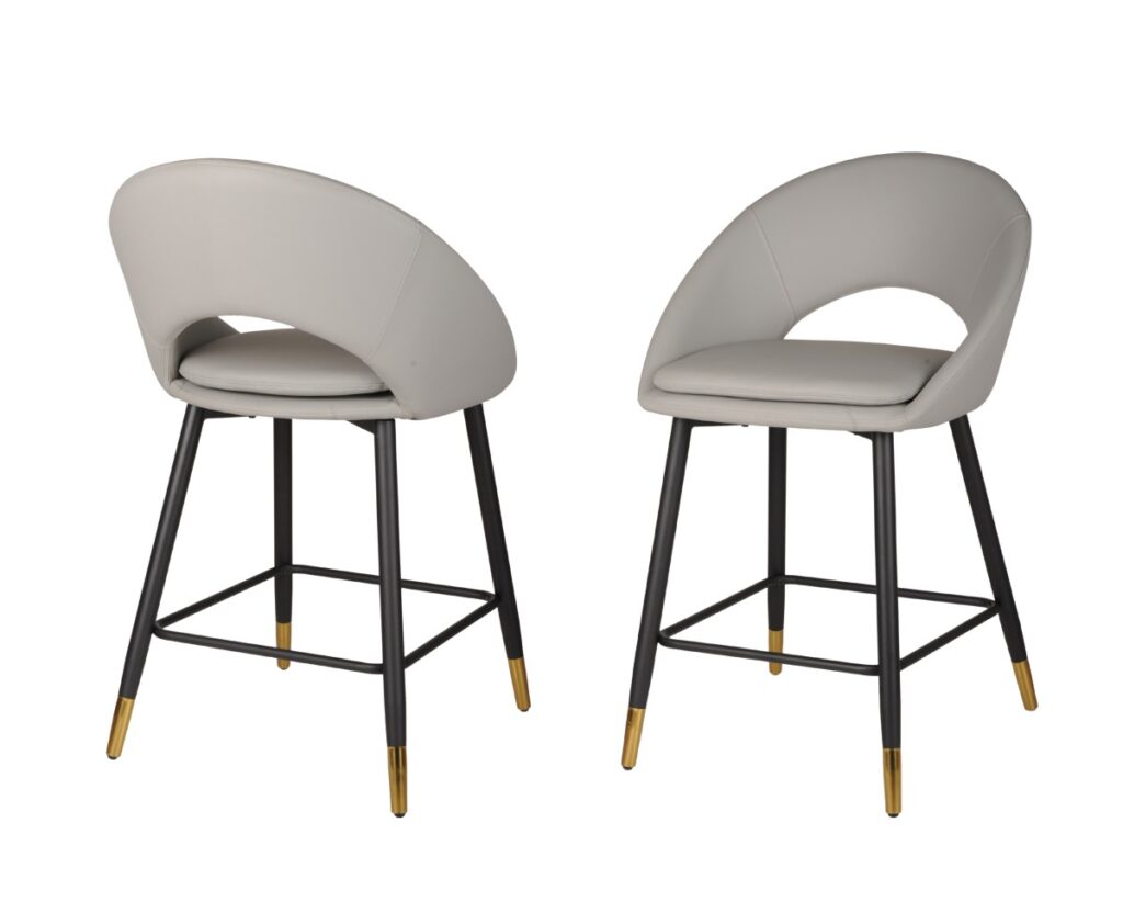 Grey counter stool, set of 2
