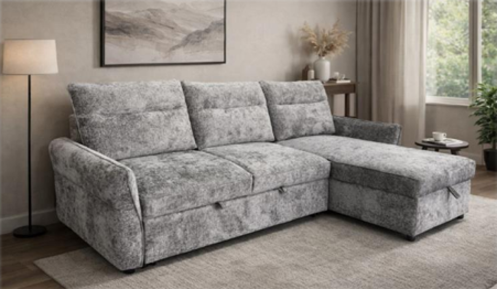 Beige sectional sleeper