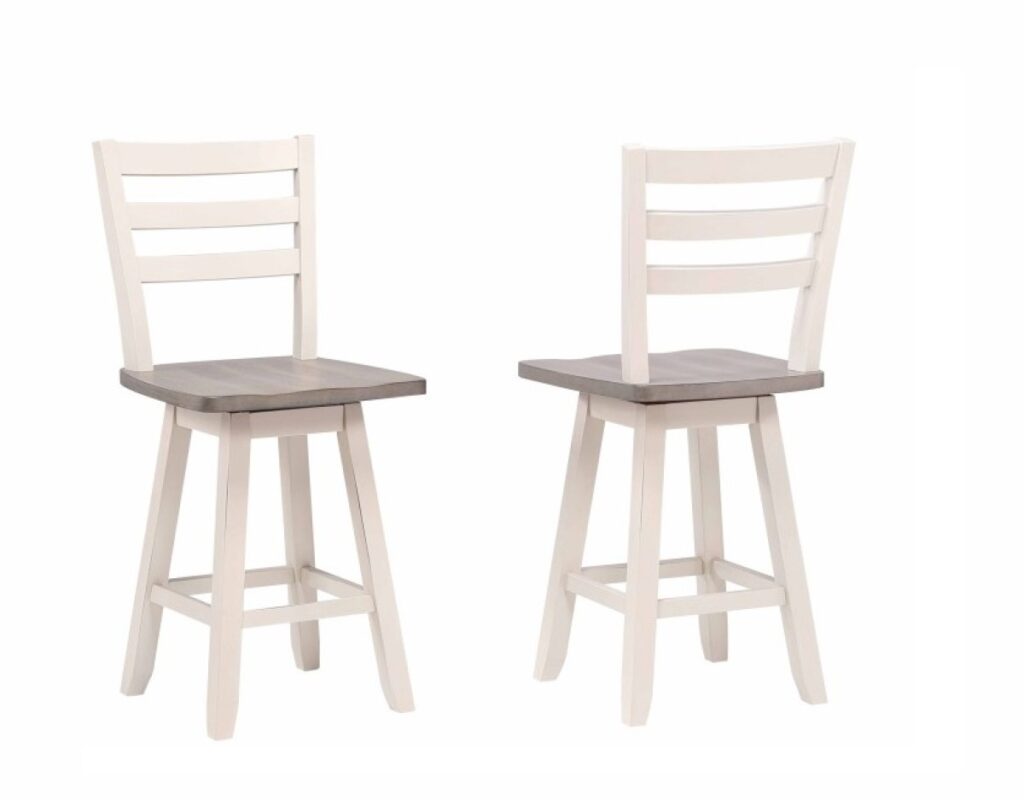 Grey and white counter stool, set of 2