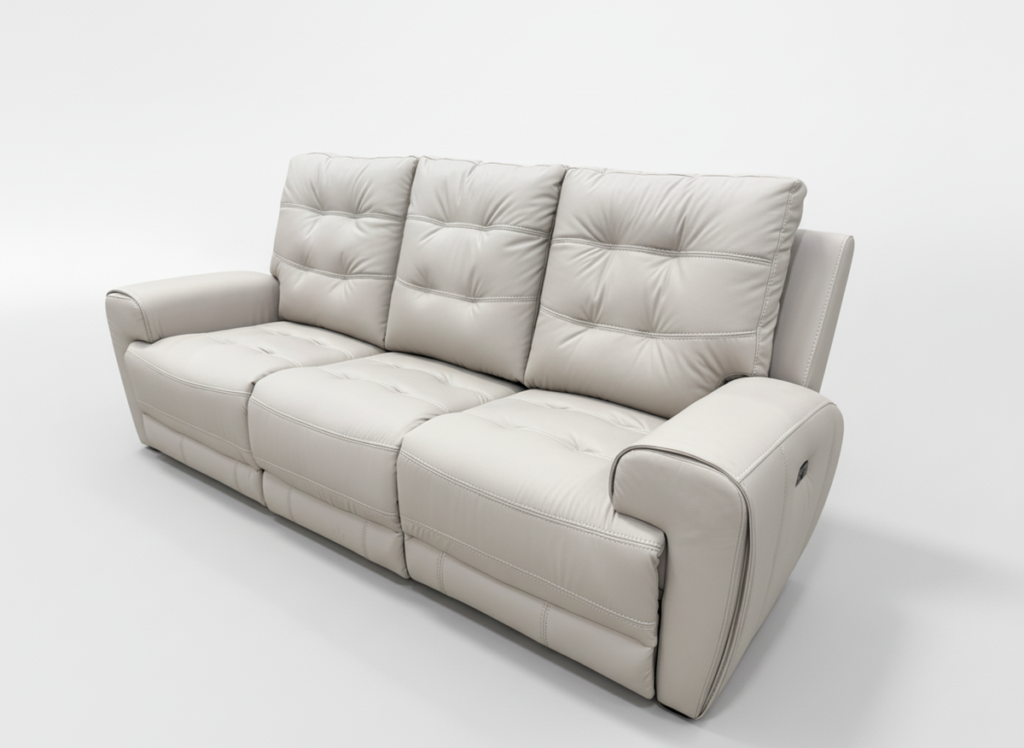 Taupe power recliner sofa