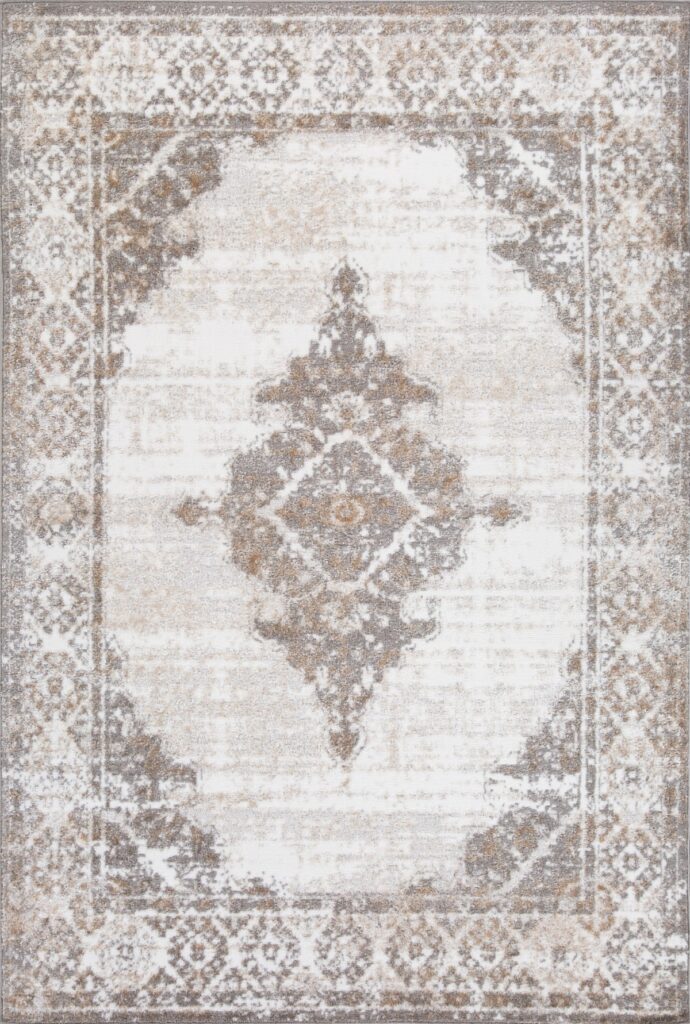 Grey and cream 8×11 area rug
