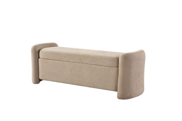 Beige storage bench